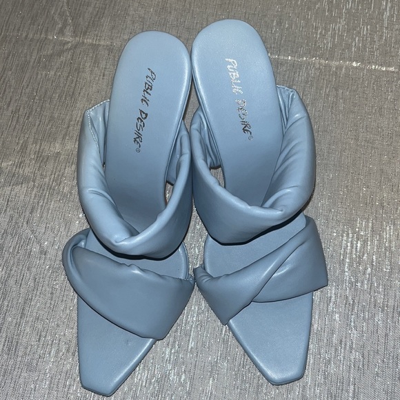 Public Desire Powder Blue Mules - Picture 3 of 4